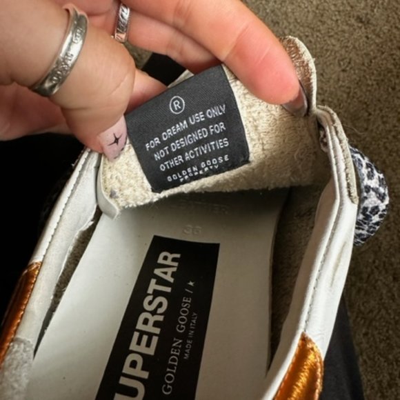 Golden Goose Superstar Sneakers with Cheetah Laces and Orange Heel Tab - Picture 9 of 10